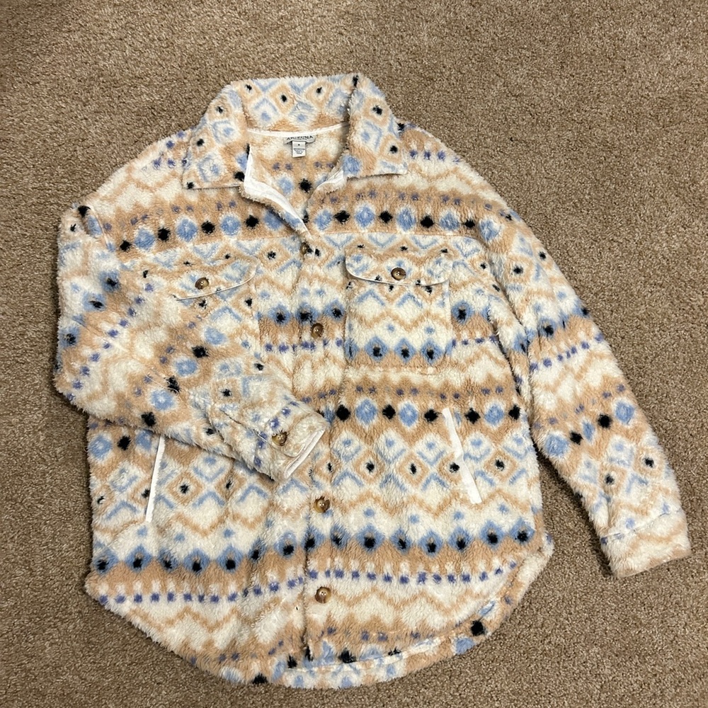 Tribal Patterned Button-Up Jacket